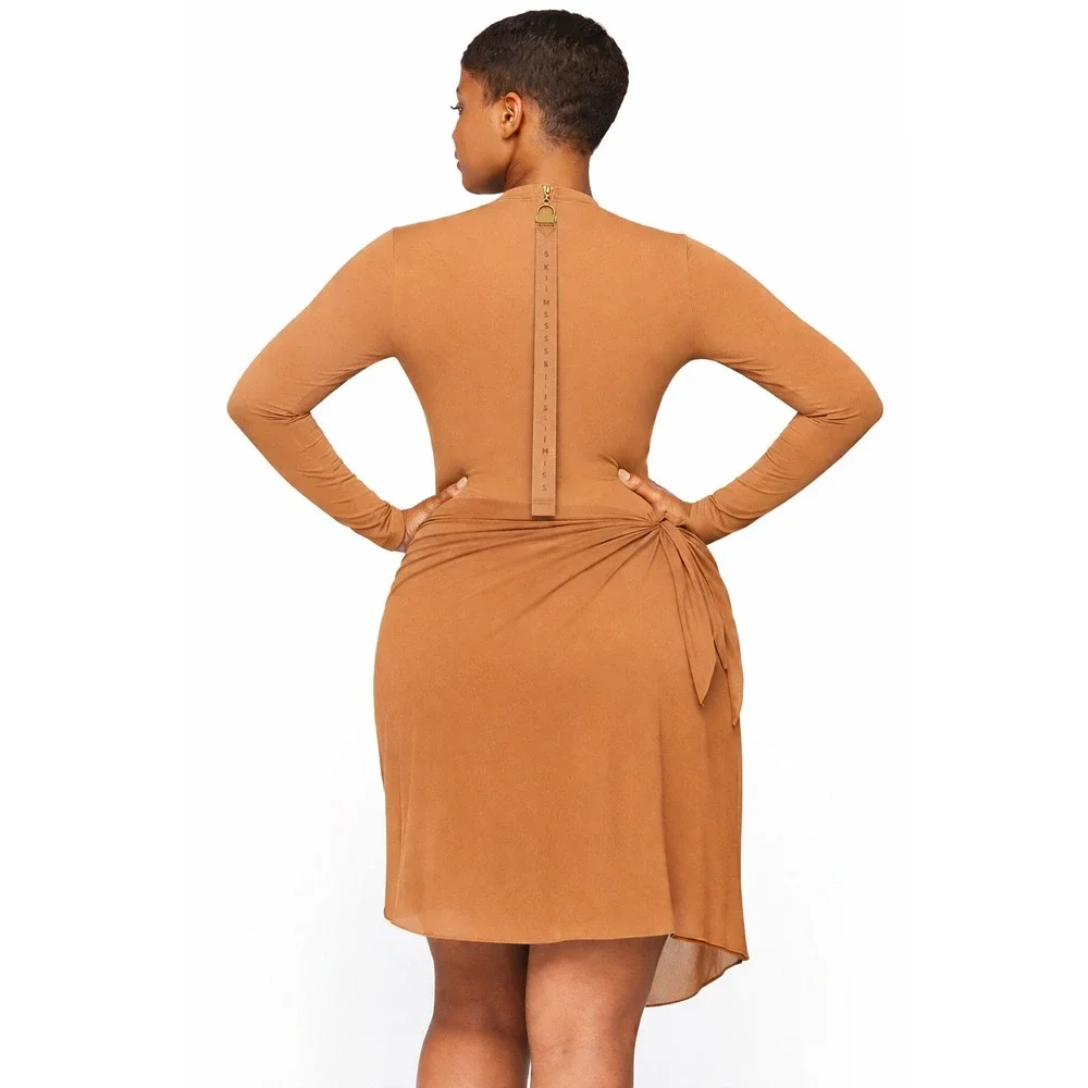 SKIMS Swim Long‎ Sleeve One Piece Almond 3X